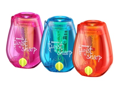 Bostitch Twist-n-Sharp Manual Pencil Sharpener, Assorted Colors (PS1-ADJ)