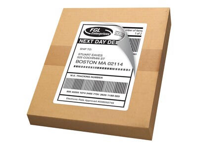 Avery TrueBlock Laser Shipping Labels, 5-1/2 x 8-1/2, White, 2 Labels/Sheet, 500 Sheets/Box (95900