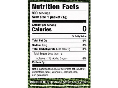 Stevia In The Raw Artificial Sweeteners, 800/Box (220-00441)