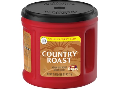 Folgers Country Roast Ground Coffee, Medium Dark Roast (SMU02063)