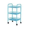 Quill Brand® 3-Shelf Metal Cart, Blue (27960)