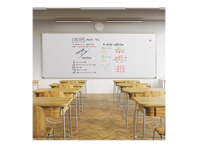 MooreCo Porcelain Dry-Erase Whiteboard, Anodized Aluminum Frame, 3' x 4' (202AC)