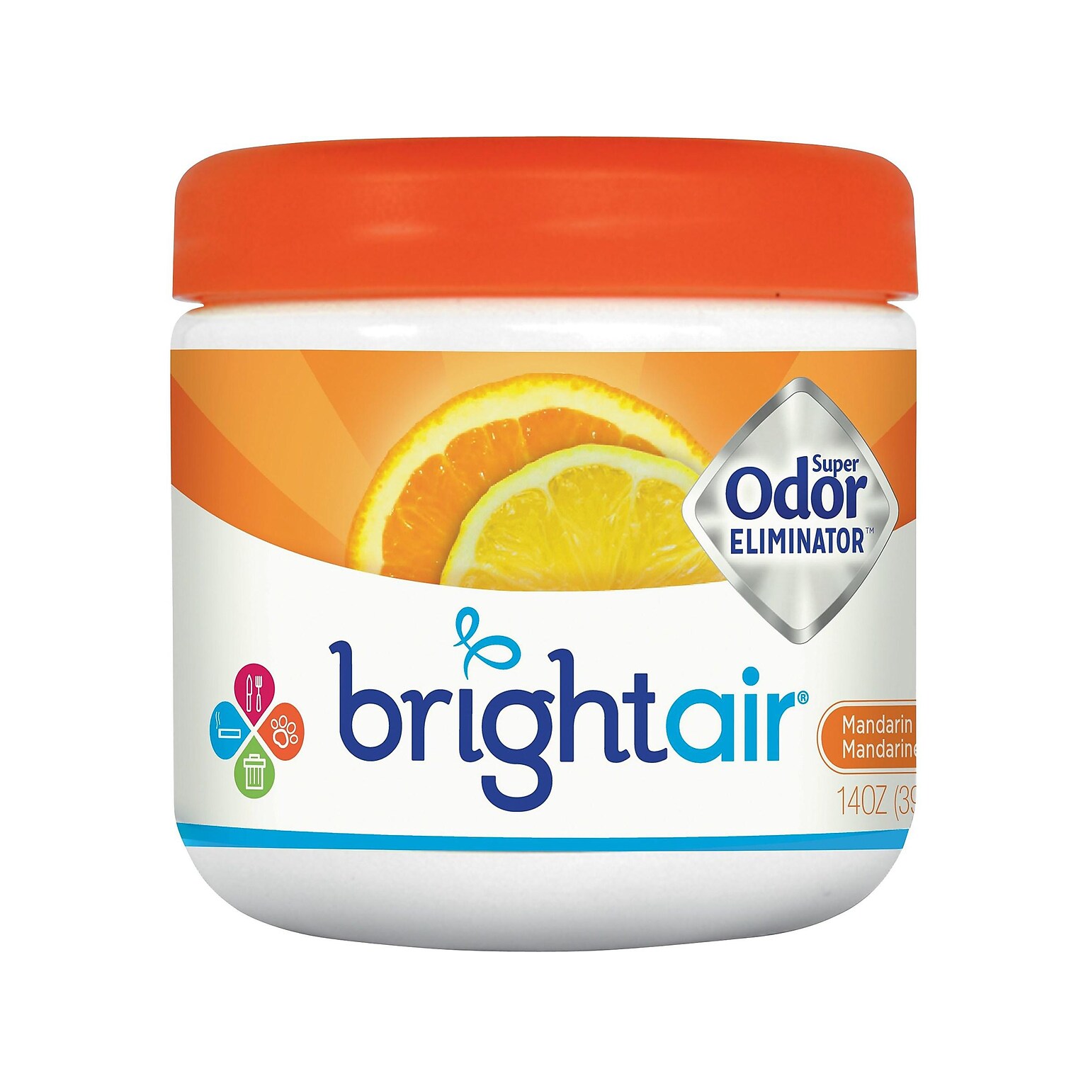 Bright Air Super Odor Eliminator Solid Air Freshener, Mandarin Orange & Fresh Lemon (900013)