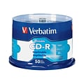 Verbatim 98473 52x CD-R, White Inkjet Printable, Hub Printable, 50/Pack