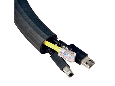 UT Wire 12' Rubber Wrap Cable Concealer, Black (UTW-FCW12-BK)