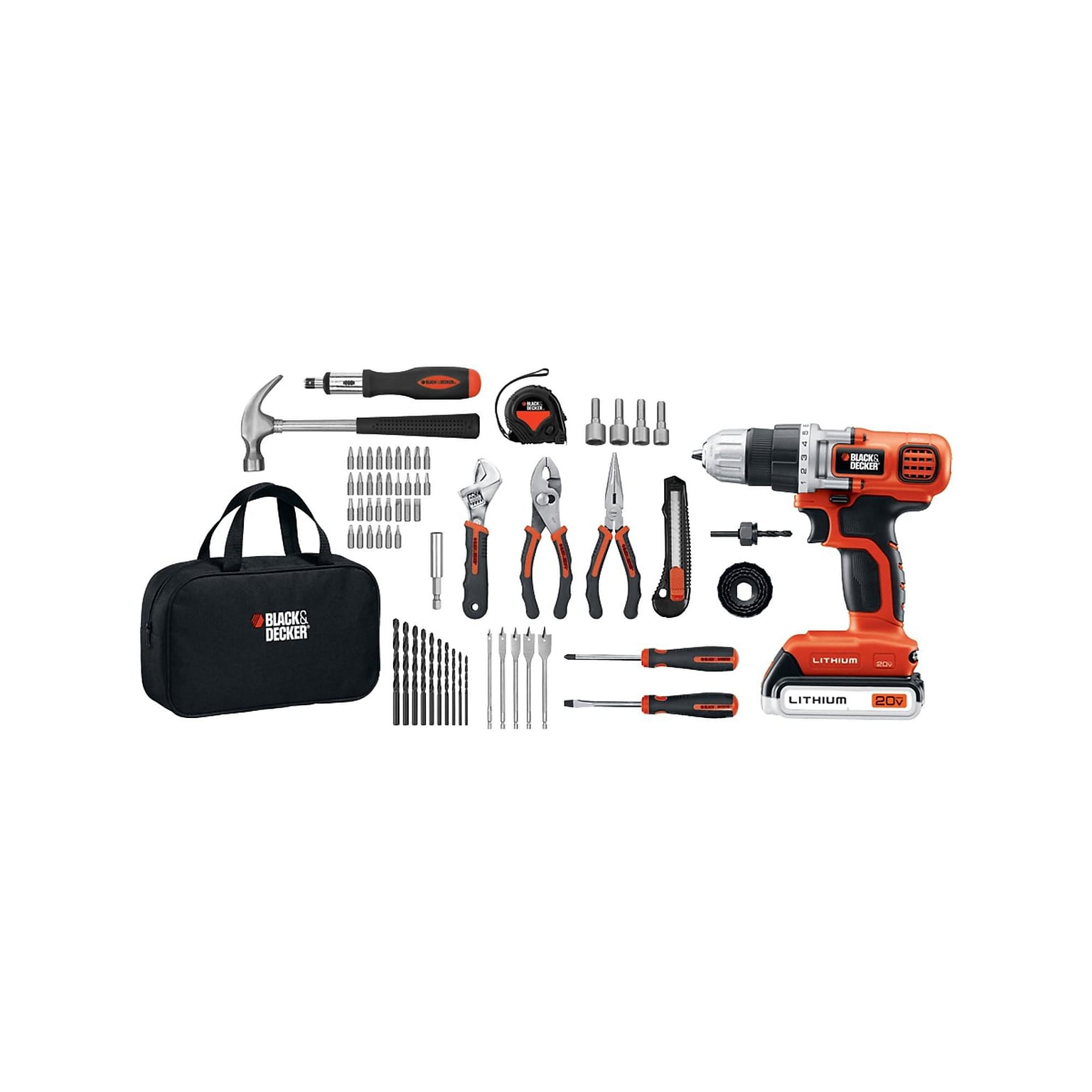 Black & Decker MAX 20V Lithium-Ion Cordless Drill Kit (LDX120PK)