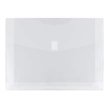 JAM Paper Poly Envelope with Hook & Loop Closure, 2 Expansion, Letter Size, Clear, 12/Pack (218V2CL