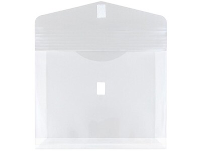 JAM Paper Poly Envelope with Hook & Loop Closure, 2" Expansion, Letter Size, Clear, 12/Pack (218V2CL)