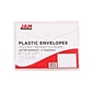 JAM Paper Poly Envelope with Hook & Loop Closure, 2" Expansion, Letter Size, Clear, 12/Pack (218V2CL)
