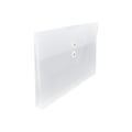 JAM Paper Poly Envelope with Button & String Tie Closure, 1 Expansion, Legal Size, Clear, 12/Pack (