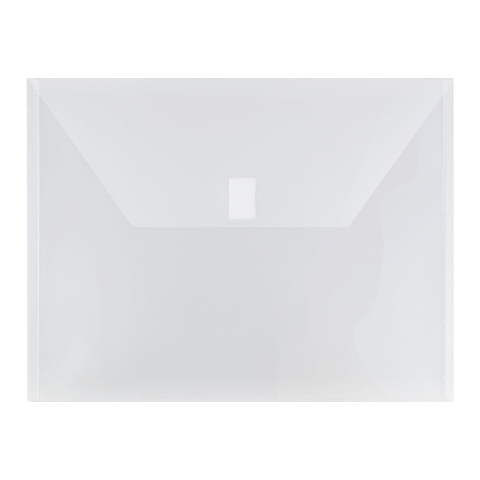 JAM Paper Poly Envelope with Hook & Loop Closure, Letter Size, Clear, 12/Pack (218V0CL)