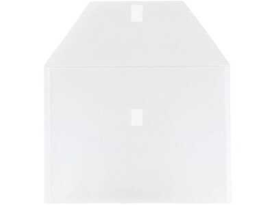 JAM Paper Poly Envelope with Hook & Loop Closure, Letter Size, Clear, 12/Pack (218V0CL)