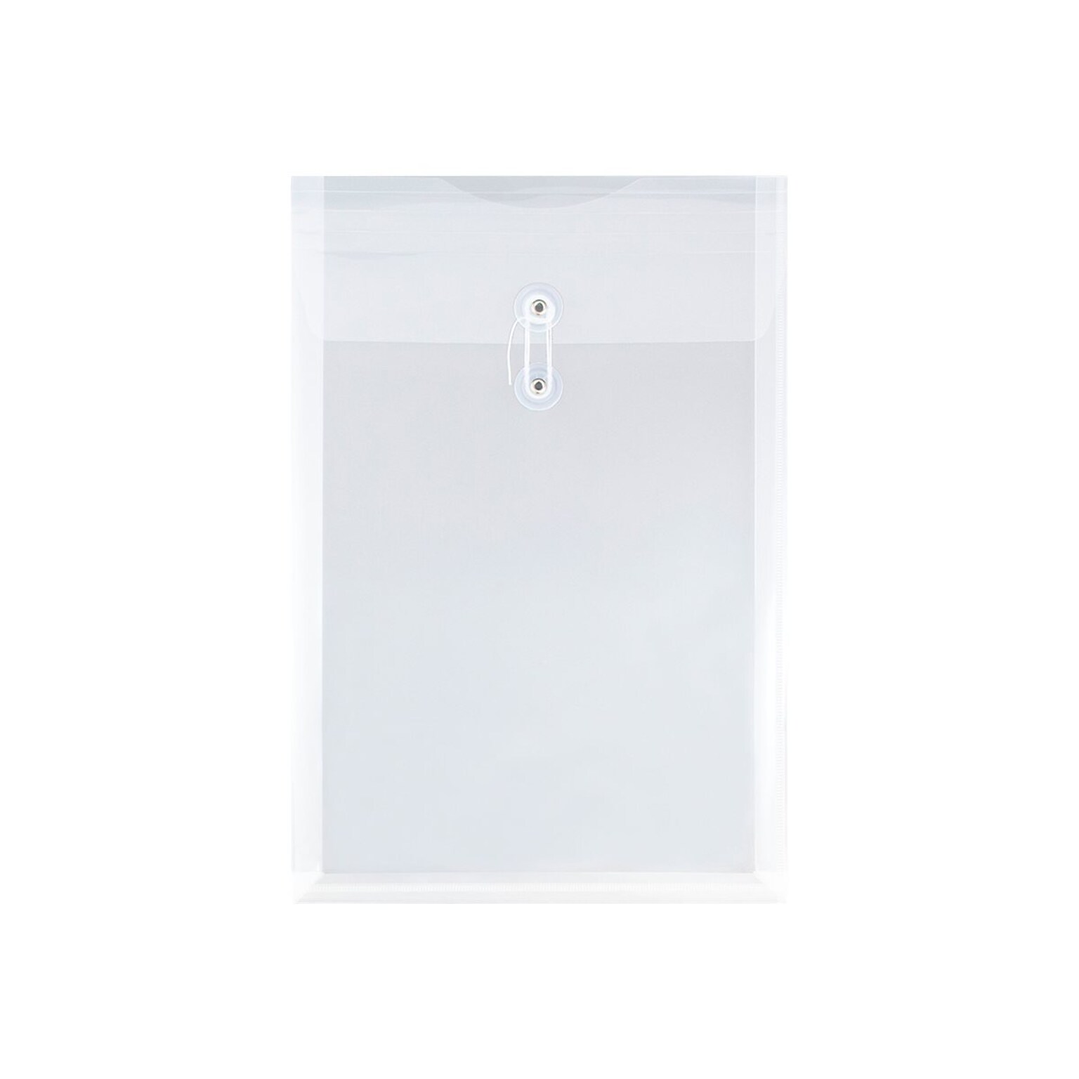 JAM Paper® Plastic Envelopes with Button and String Tie Closure, Legal Size, Clear, 12/Pack (119B1CL)