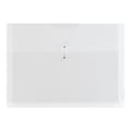JAM Paper Poly Envelope Button & String Tie Closure, 1 Expansion, Letter Size, Clear, 12/Pack (218B