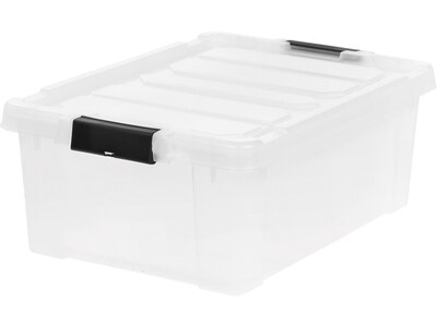 Staples Store-It-All 46.8 Qt. Latch Lid Storage Tote, Clear (51714-CC)