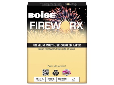 Boise FIREWORX Premium Multipurpose Paper, 20 lbs., 8.5 x 11, Boomin Buff, 500/Ream (MP-2201-BF)