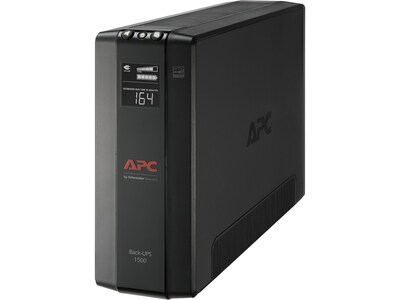 APC Back UPS Pro Battery Backup and Surge Protector, Compact Tower, 1500VA, AVR, LCD, 120V, Black (B