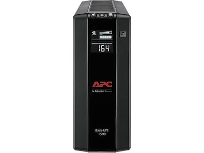 APC Back UPS Pro Battery Backup and Surge Protector, Compact Tower, 1500VA, AVR, LCD, 120V, Black (B