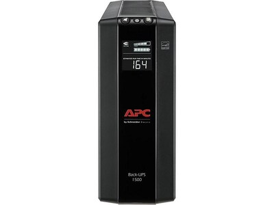 APC Back UPS Pro Battery Backup and Surge Protector, Compact Tower, 1500VA, AVR, LCD, 120V, Black (B