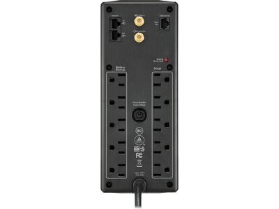 APC Back UPS Pro Battery Backup and Surge Protector, Compact Tower, 1500VA, AVR, LCD, 120V, Black (BX1500M)