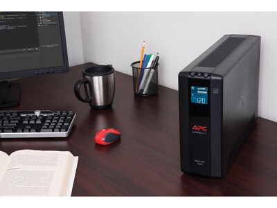 APC Back UPS Pro Battery Backup and Surge Protector, Compact Tower, 1500VA, AVR, LCD, 120V, Black (BX1500M)