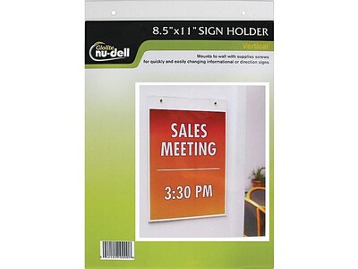 NuDell Sign Holder, 8.5" x 11", Clear Plastic (38011)