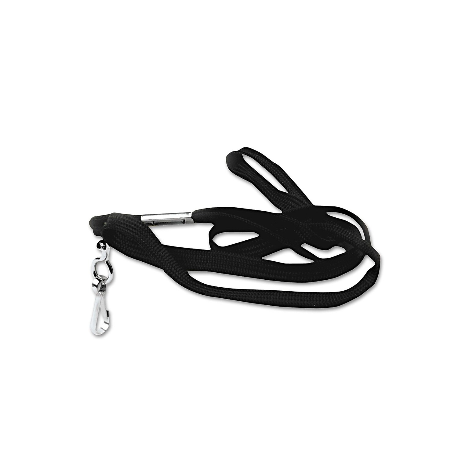 Advantus Deluxe Lanyards, Black, 24/Box (75424)