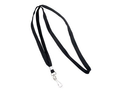 Advantus Deluxe Lanyards, Black, 24/Box (75424)