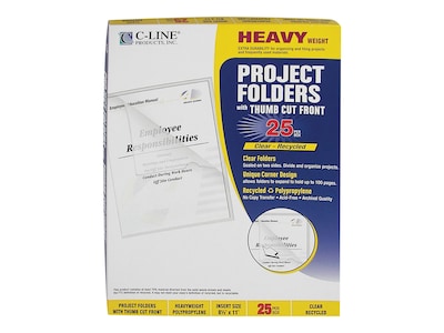 C-Line Heavyweight  Clear Cover Presentation Folders, 25/Box (62127)