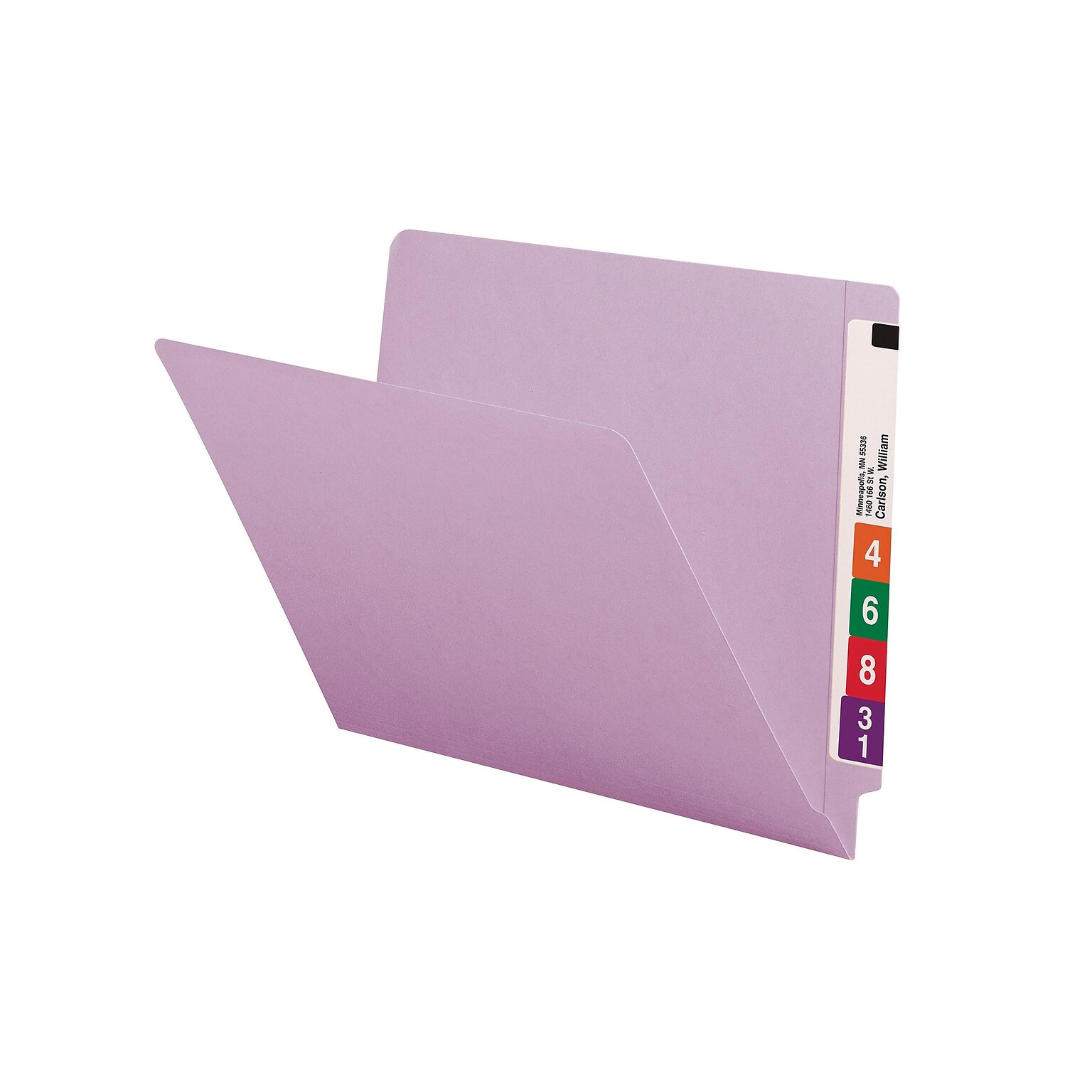 Smead End-Tab File Folders, Shelf-Master Reinforced Straight-Cut Tab, Letter Size, Lavender, 100/Box (25410)