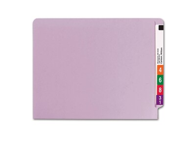 Smead End-Tab File Folders, Shelf-Master Reinforced Straight-Cut Tab, Letter Size, Lavender, 100/Box