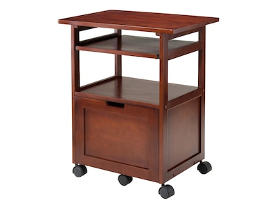 Winsome Piper 3-Shelf Wood Mobile Printer Stand, Brown (94427)