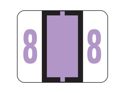 Smead BCCRN Color Coded Numeric Labels, 8, Lavender, 500/Roll (67378)