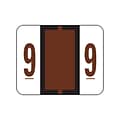 Smead BCCRN Color Coded Numeric Labels, 9, Brown, 500/Roll (67379)