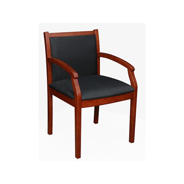 Regency Regent Fabric Guest Chair, Black/Cherry (9875CHBK)