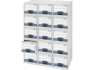 Bankers Box Stor/Drawer Steel Plus File Drawers, Letter Size, White/Blue, 6/Carton (00311)