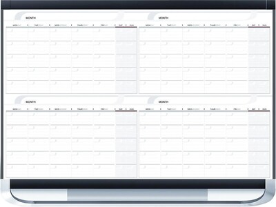 Quartet Prestige Magnetic Total Erase Calendar Whiteboard, Graphite Frame, 3 x 2 (4MCP23P2)