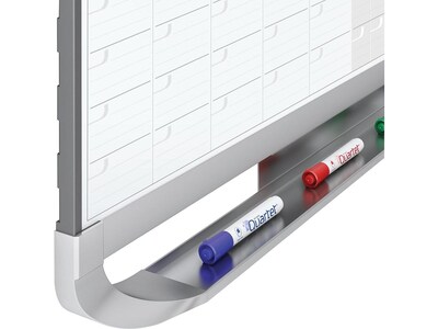 Quartet Prestige Magnetic Total Erase Calendar Whiteboard, Graphite Frame, 3' x 2' (4MCP23P2)