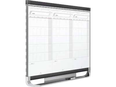 Quartet Prestige Total Erase Calendar Whiteboard, Graphite Frame, 3 x 2 (CMP32P2)
