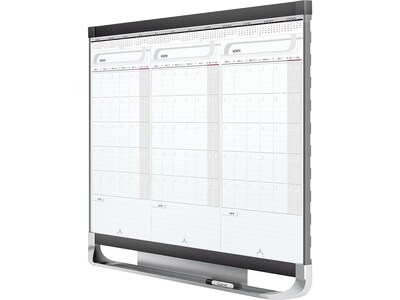 Quartet Prestige Total Erase Calendar Whiteboard, Graphite Frame, 3' x 2' (CMP32P2)