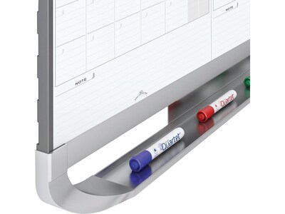 Quartet Prestige Total Erase Calendar Whiteboard, Graphite Frame, 3' x 2' (CMP32P2)