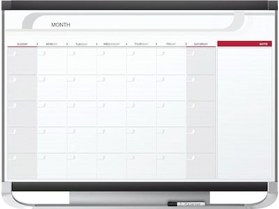 Quartet Prestige Magnetic Total Erase Calendar Whiteboard, Graphite Frame, 3 x 2 (CP32P2)