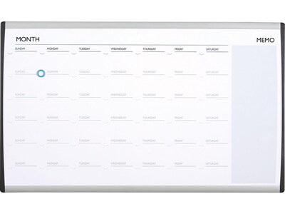 Quartet Arc Magnetic Painted Steel Calendar Whiteboard, Aluminum Frame, 2.5 x 1.5 (ARCCP3018)