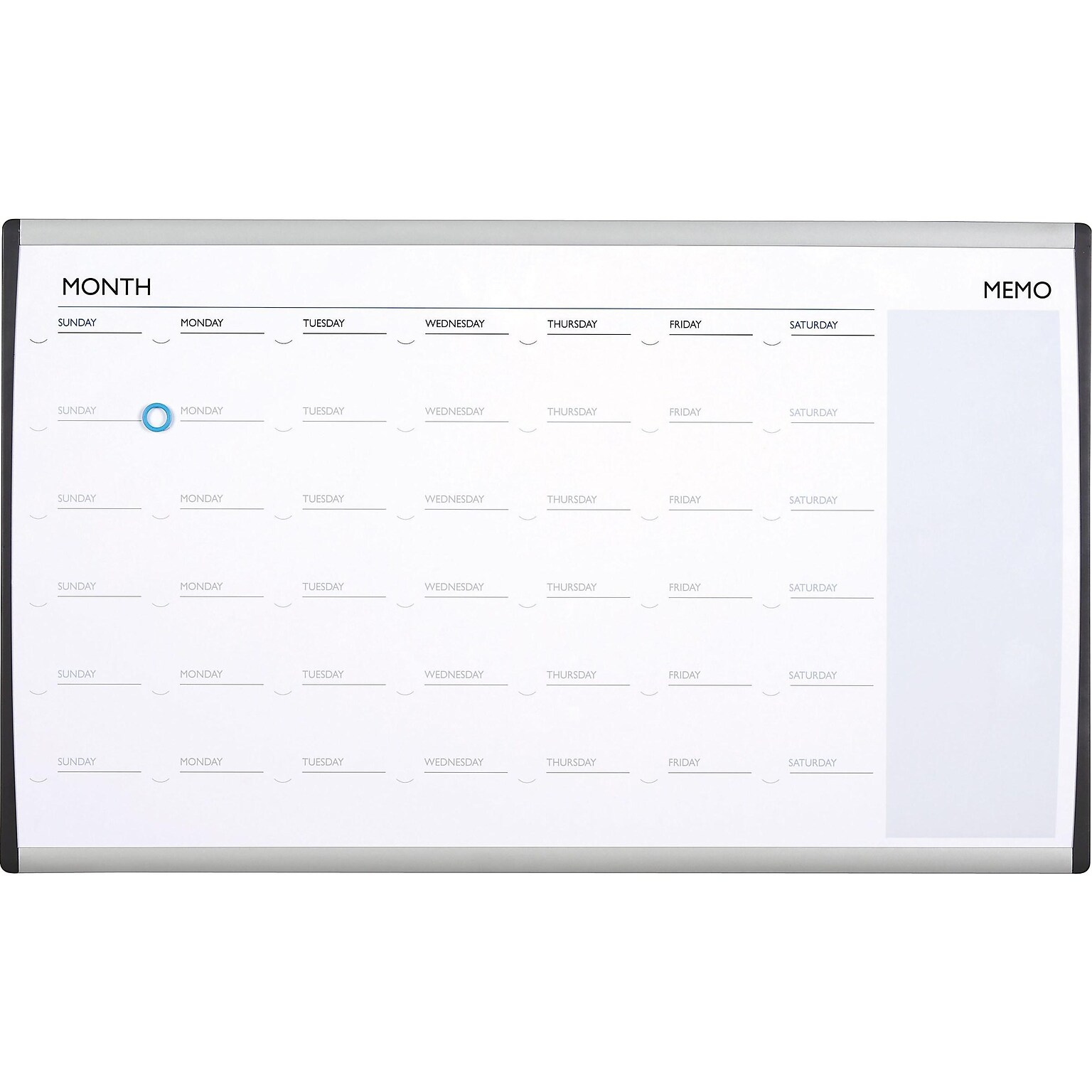 Quartet Arc Magnetic Painted Steel Calendar Whiteboard, Aluminum Frame, 2.5 x 1.5 (ARCCP3018)