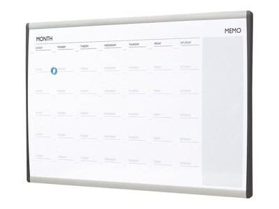 Quartet Arc Magnetic Painted Steel Calendar Whiteboard, Aluminum Frame, 2.5' x 1.5' (ARCCP3018)