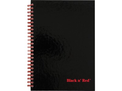 Black n Red Professional Notebook, 5.88 x 8.25, Wide Ruled, 70 Sheets, Black/Red (L67000)