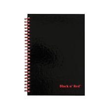 Black n Red Professional Notebook, 5.88 x 8.25, Wide Ruled, 70 Sheets, Black/Red (L67000)