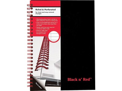 Black N' Red Black n' Red 1-Subject Professional Notebooks, 5.88" x 8.25", Wide Ruled, 70 Sheets, Black (L67000)