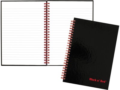 Black N' Red 1-Subject Professional Notebooks, 5.88" x 8.25", Wide Ruled, 70 Sheets, Black (L67000)