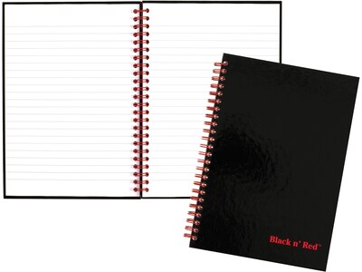 Black N' Red Black n' Red 1-Subject Professional Notebooks, 5.88" x 8.25", Wide Ruled, 70 Sheets, Black (L67000)